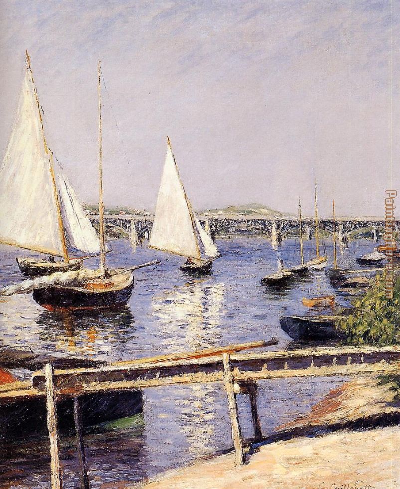 Sailing Boats at Argenteuil painting - Gustave Caillebotte Sailing Boats at Argenteuil art painting